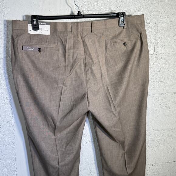 Michael Kors Men's Classic-Fit Stretch Wool-Blend Suit Pants Tan 44x32 $190 - Picture 10 of 10